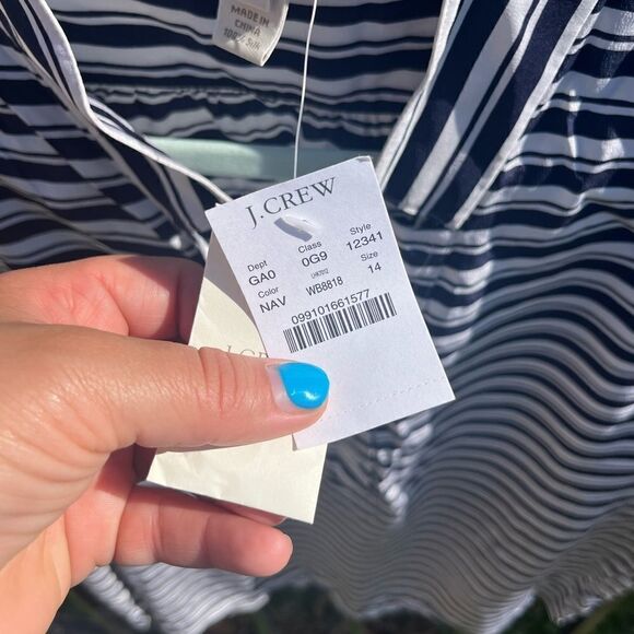 J Crew Striped Silk Tunic Blouse NWT - Picture 6 of 11